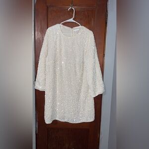 H&M White Sequin Dress